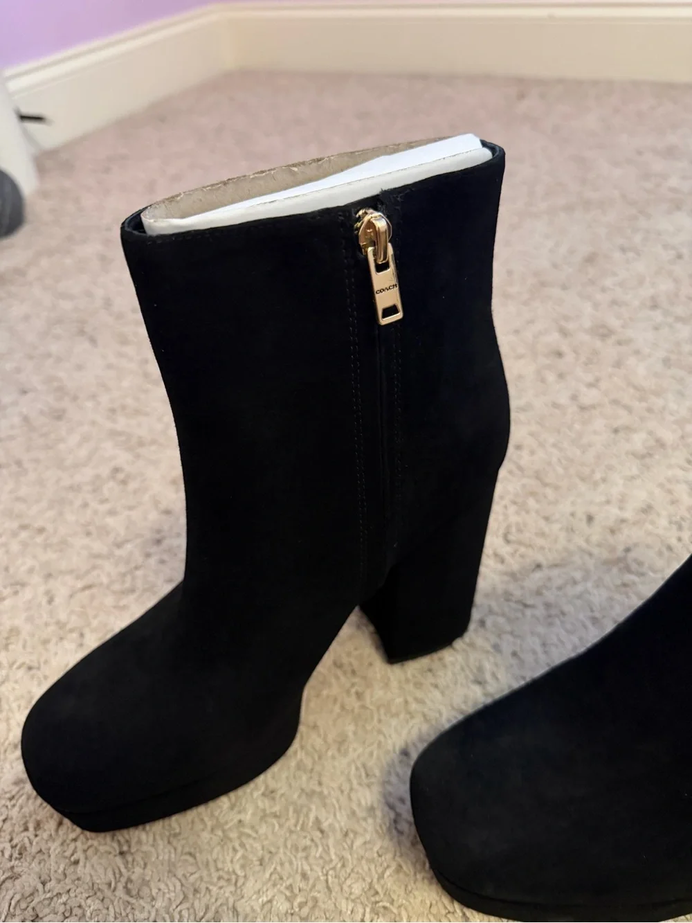 Coach Black Platform Ankle Boots - Women's Fashion Booties